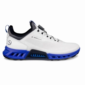 2025 Mens Ecco Biom C4 BOA Golf Shoes - White/Virtual Lightweight men's spikeless golf shoes