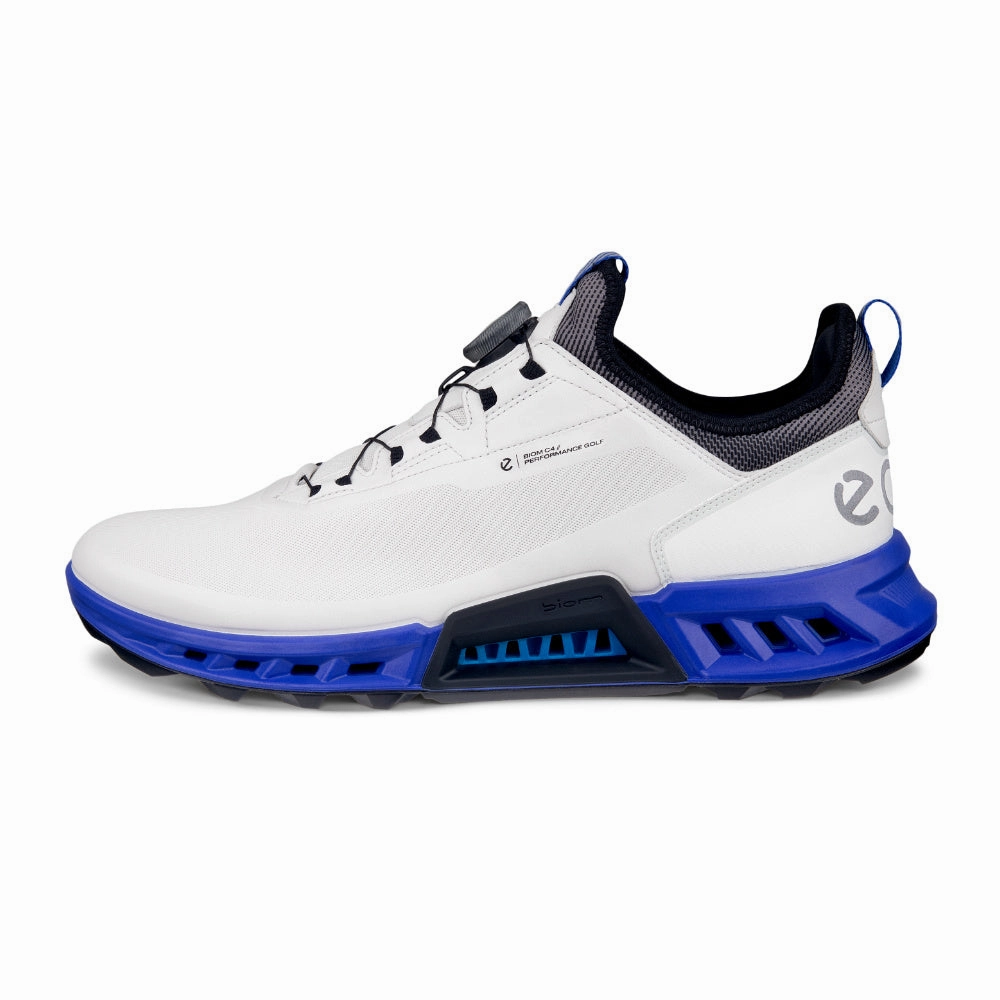 2025 Mens Ecco Biom C4 BOA Golf Shoes - White/Virtual Lightweight Men's Spikeless Golf Shoes
