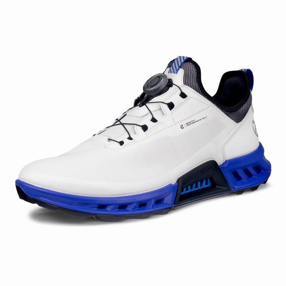2025 Mens Ecco Biom C4 BOA Golf Shoes - White/Virtual Lightweight Men's Spikeless Golf Shoes