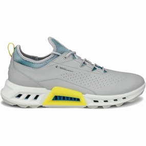 2025 Mens Ecco Biom C4 Lace Golf Shoes - Concrete/Bay Green Ecco mens casual golf shoes