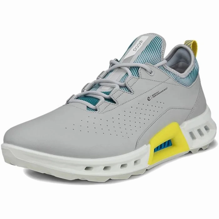 2025 Mens Ecco Biom C4 Lace Golf Shoes - Concrete/Bay Green Ecco Men's Golf Shoes