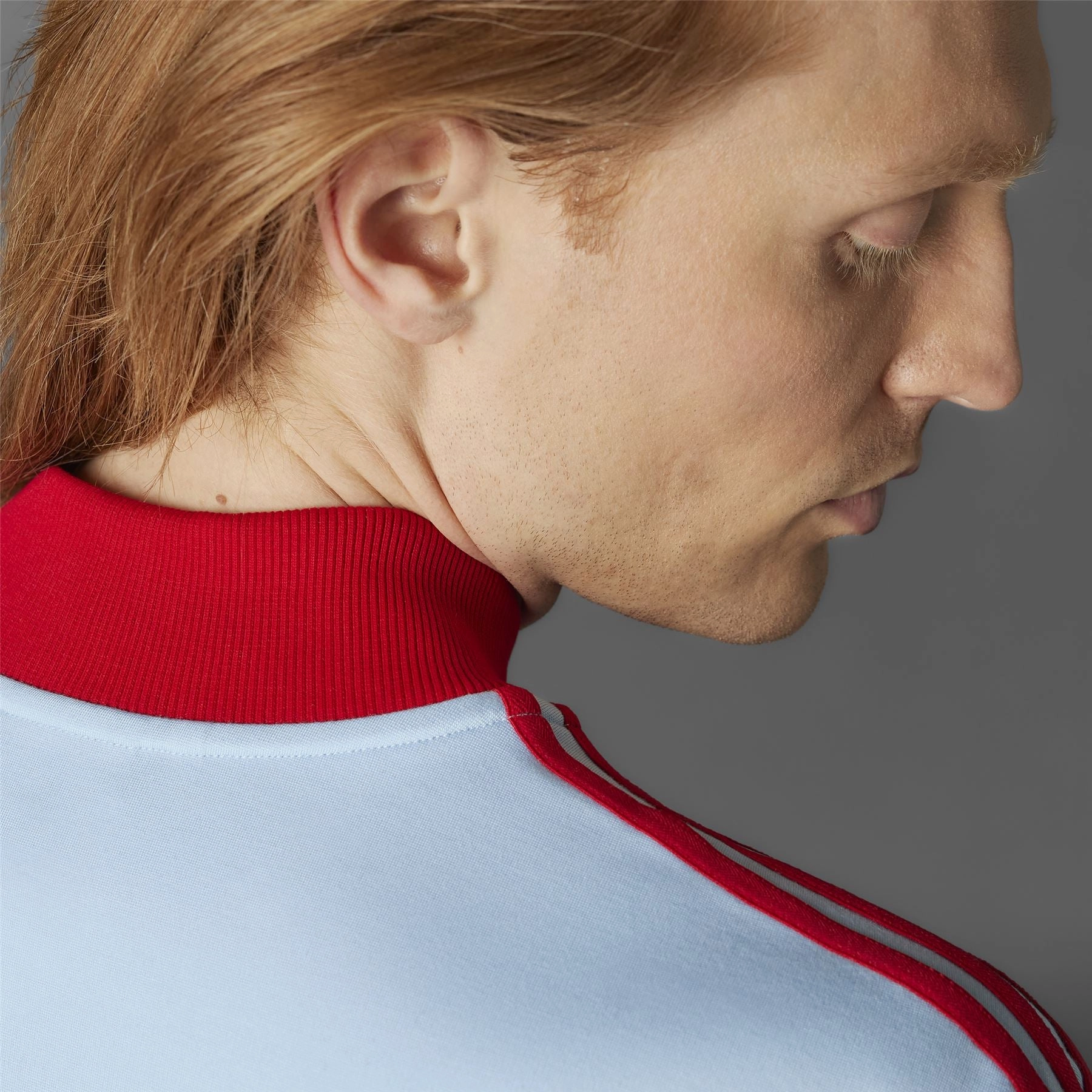 3 Stripes Quarter Zip Clear Sky Adidas Men's Apparel
