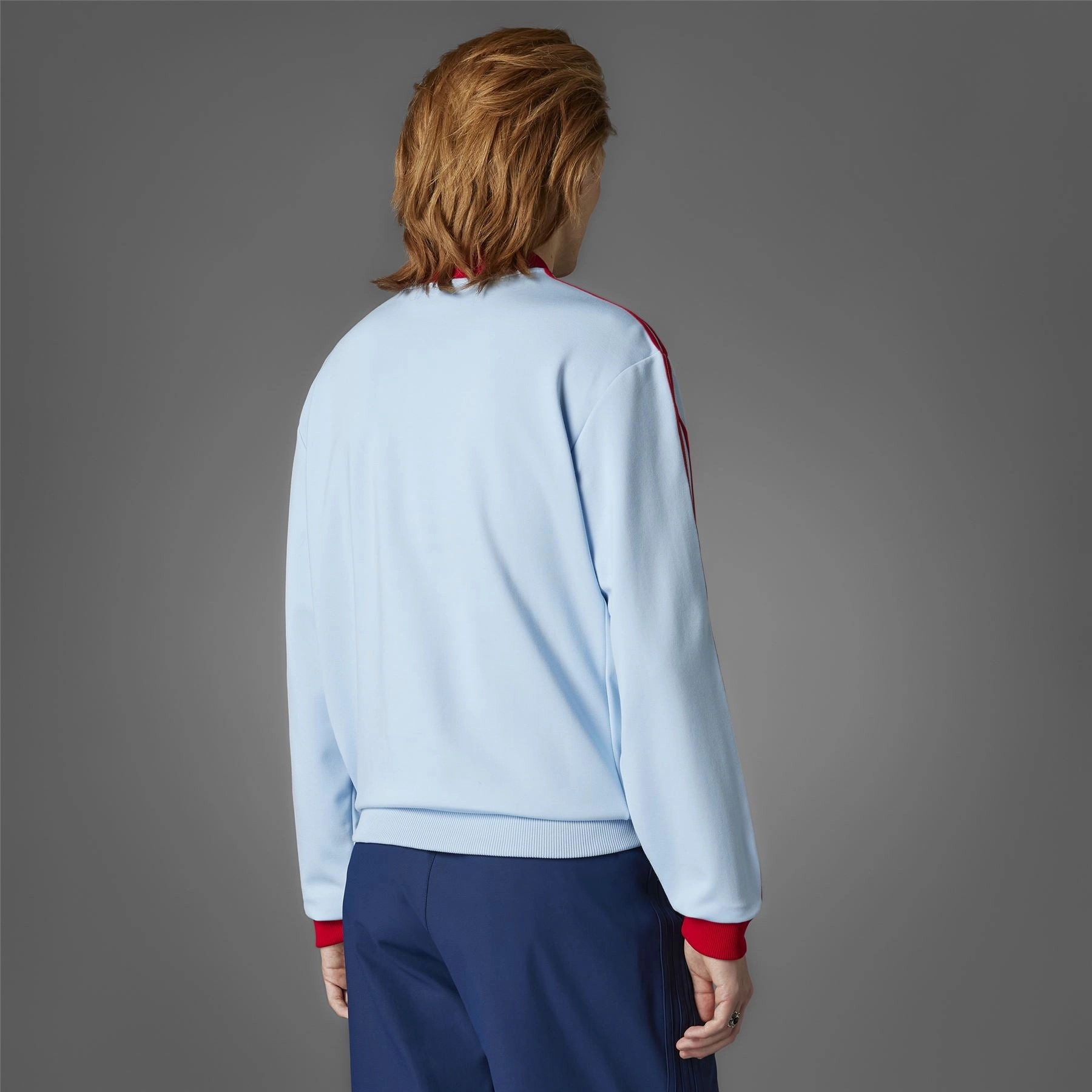 3 Stripes Quarter Zip Clear Sky Adidas Men's Apparel