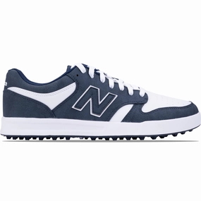 480 Waterproof Spikeless Golf Shoes Navy/White New Balance men's golf footwear