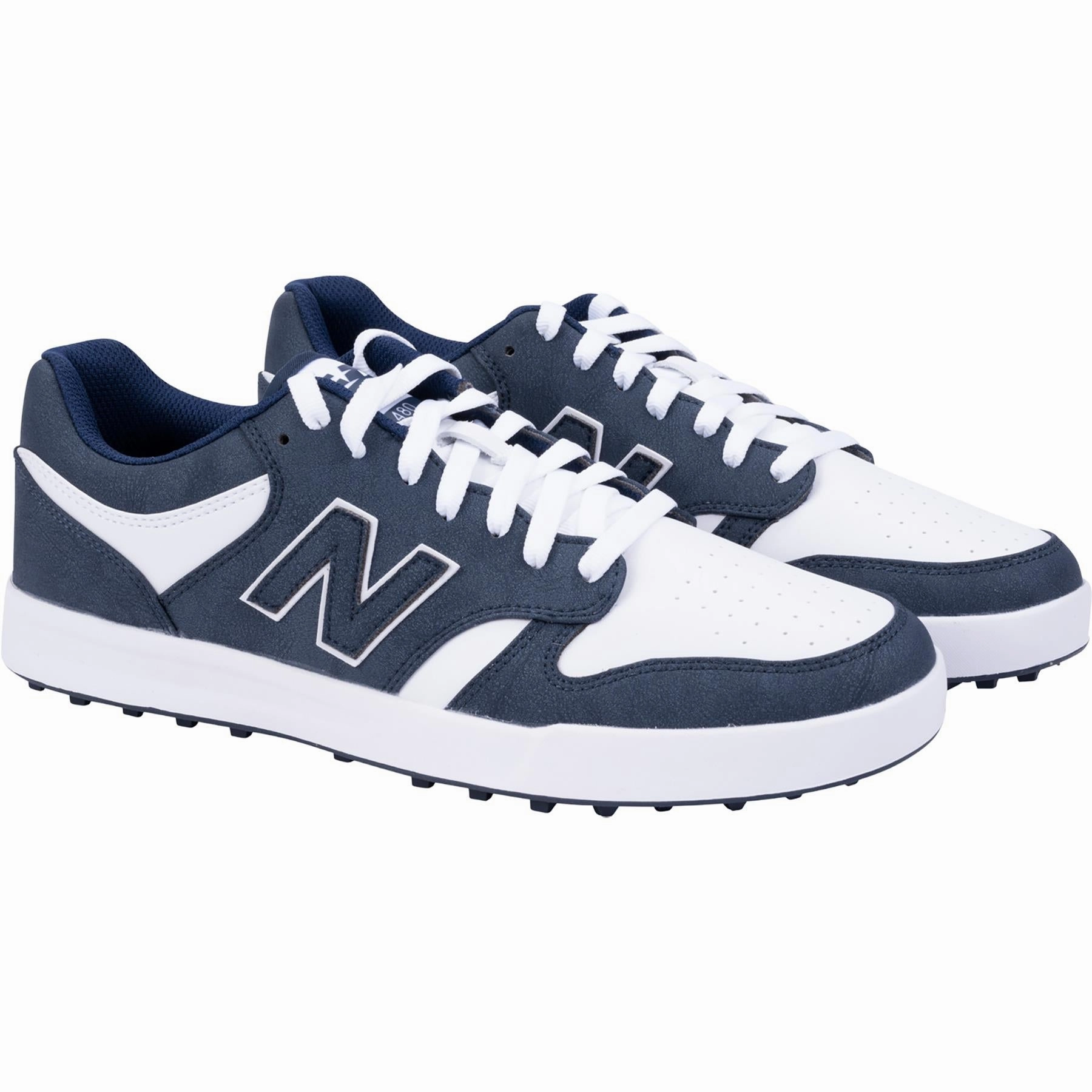480 Waterproof Spikeless Golf Shoes Navy/White New Balance Men's Golf Footwear