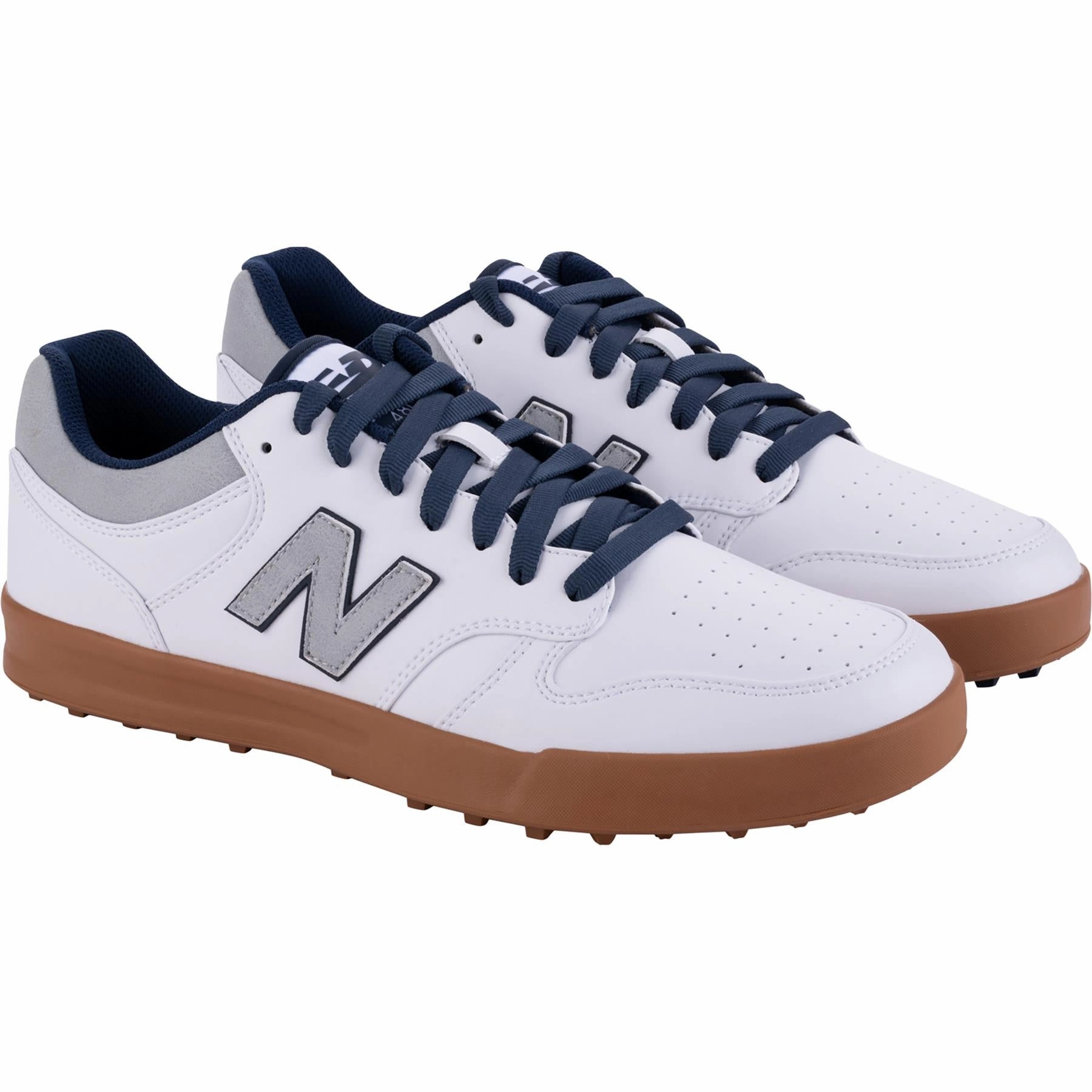480 Waterproof Spikeless Golf Shoes White/Brown New Balance Men's Golf Footwear