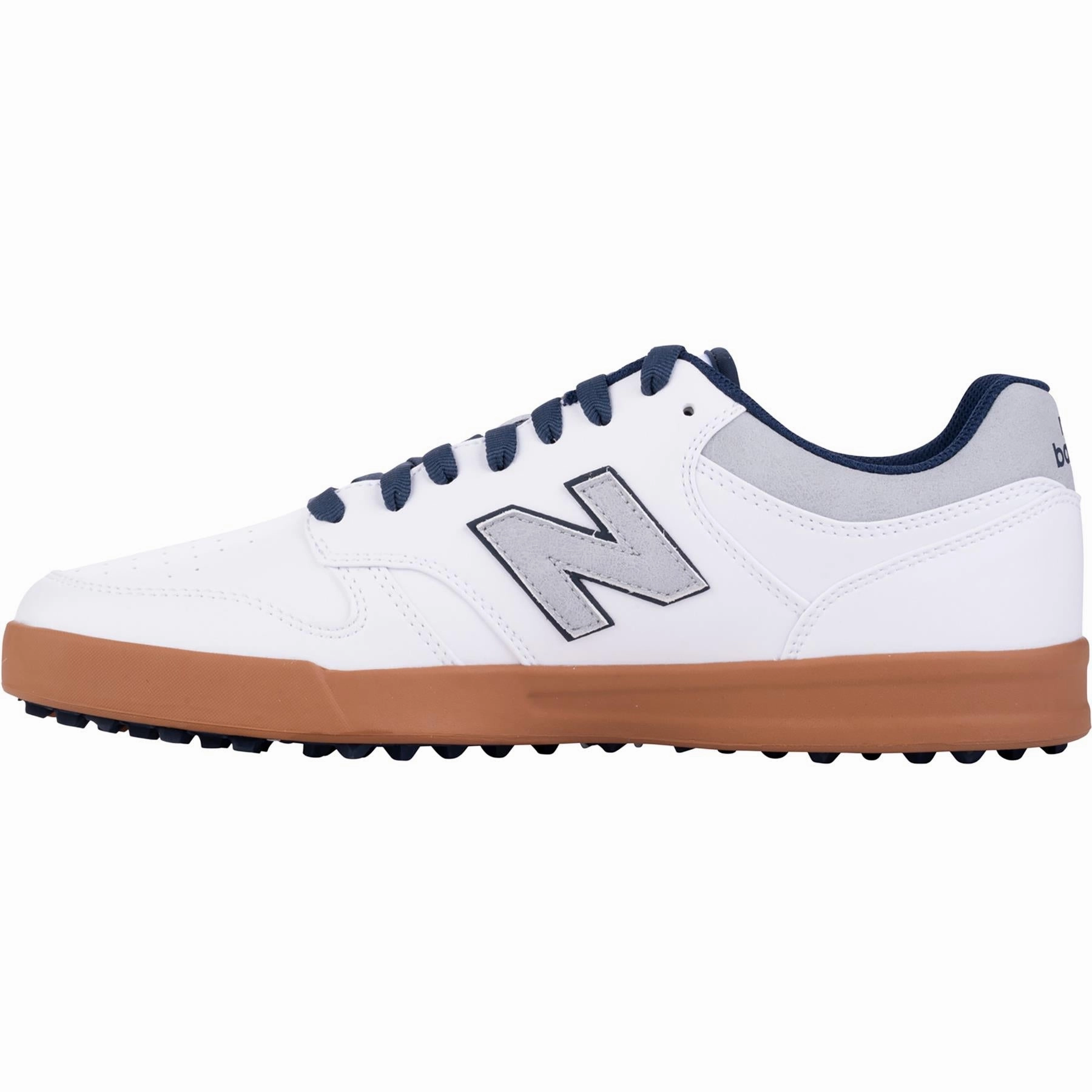 480 Waterproof Spikeless Golf Shoes White/Brown New Balance Men's Golf Footwear