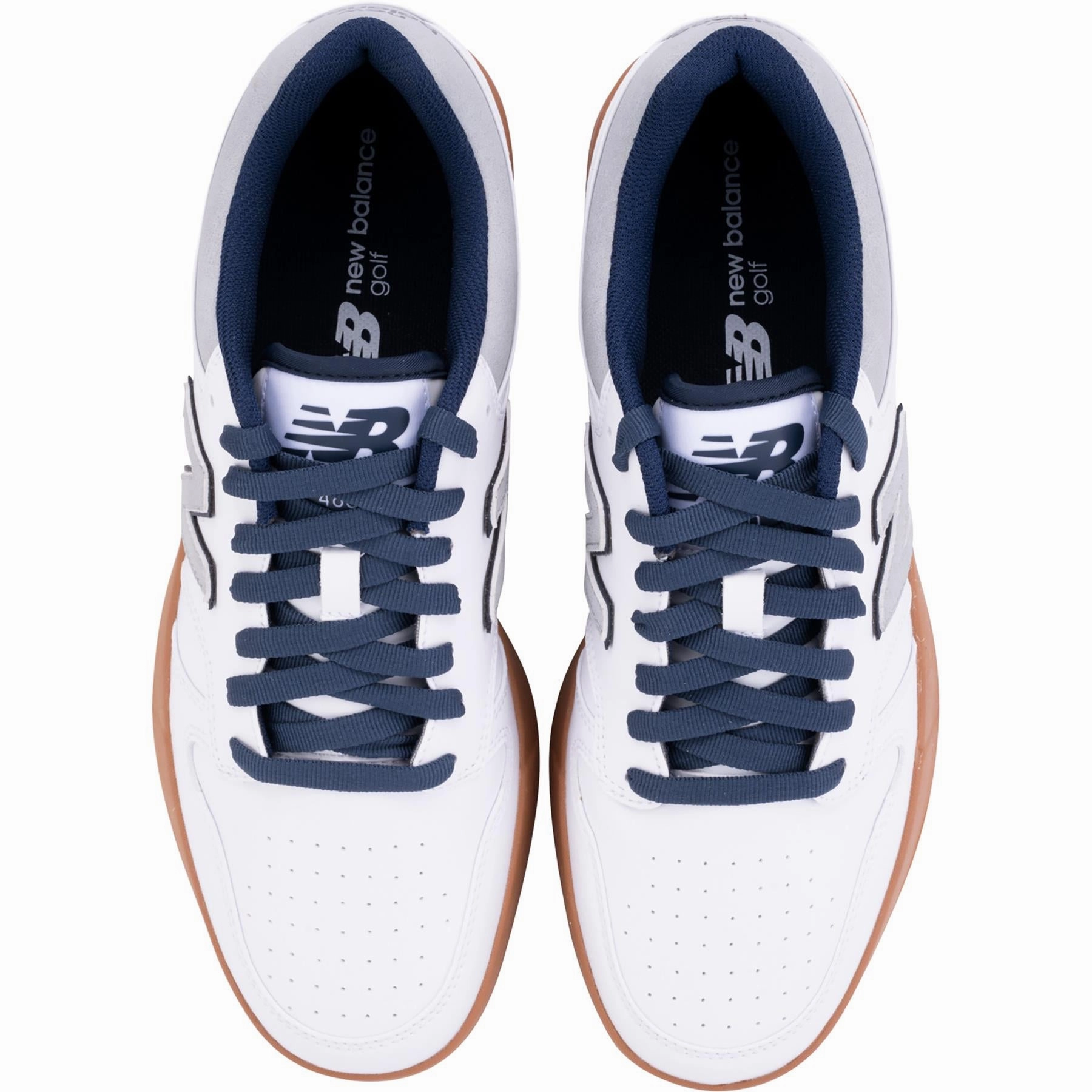 480 Waterproof Spikeless Golf Shoes White/Brown New Balance Men's Golf Footwear