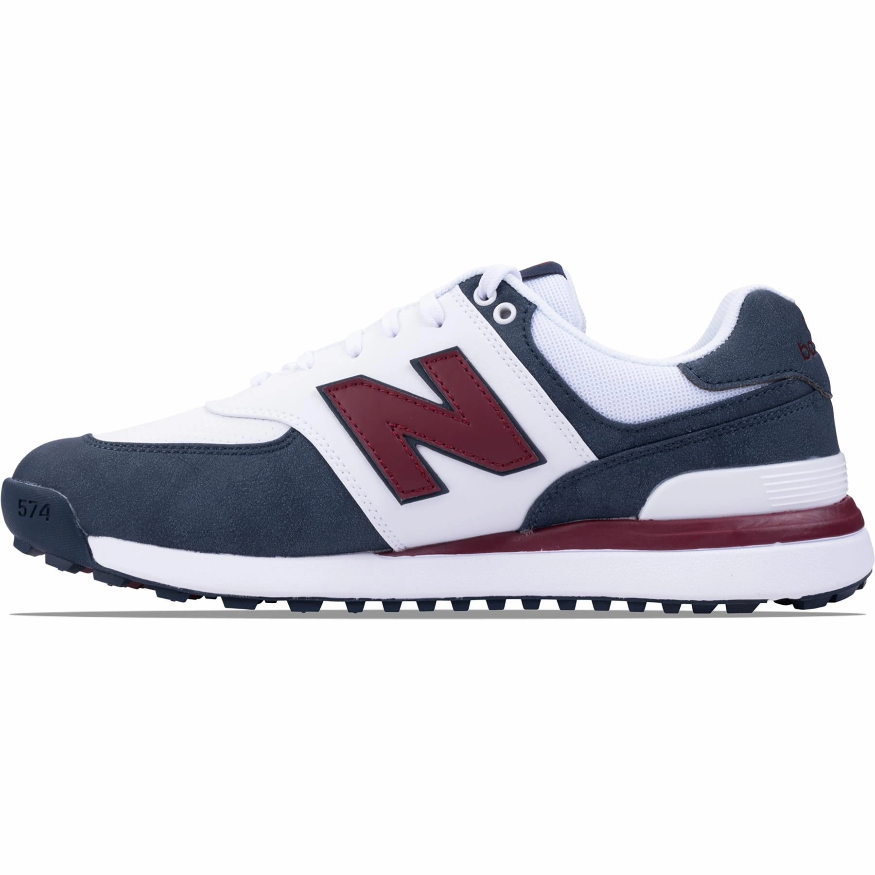 574 Greens v2 Waterproof Spikeless Golf Shoes Blue/White/Red New Balance Men's Golf Footwear