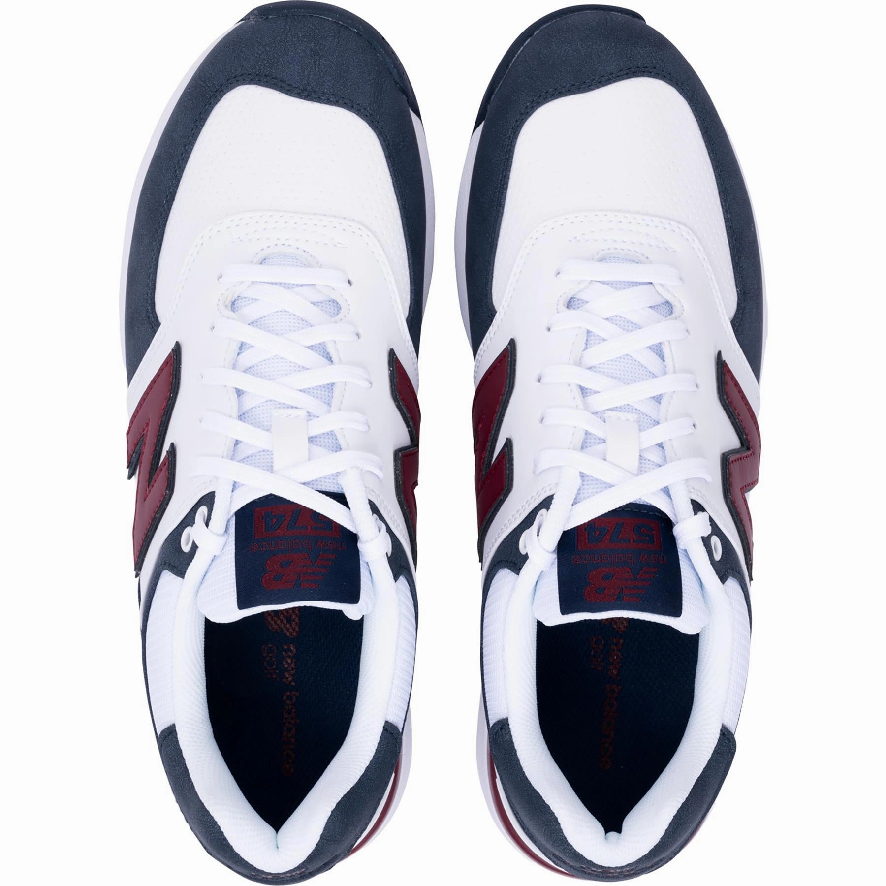 574 Greens v2 Waterproof Spikeless Golf Shoes Blue/White/Red New Balance Men's Golf Footwear