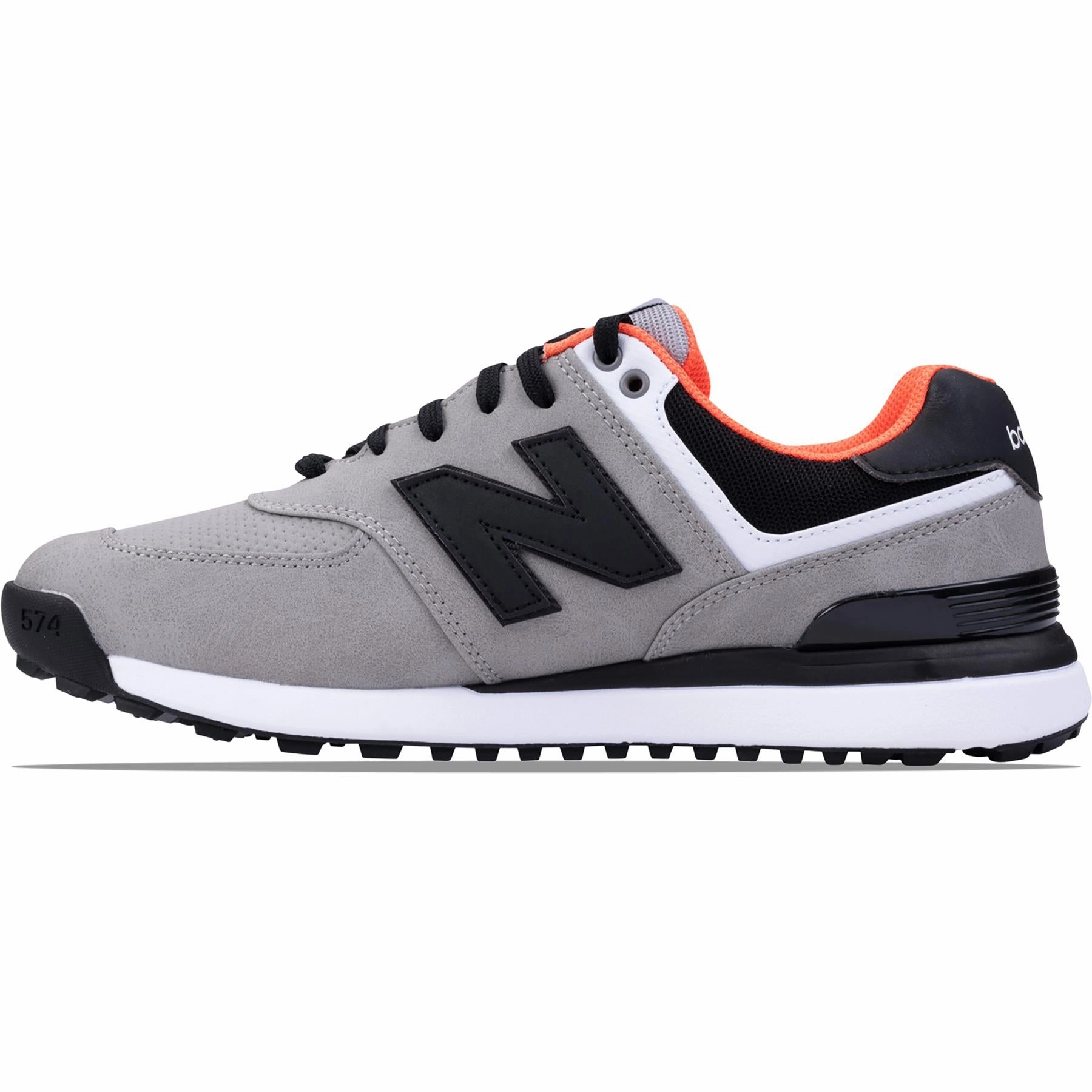 574 Greens v2 Waterproof Spikeless Golf Shoes Grey/Black New Balance Men's Golf Footwear
