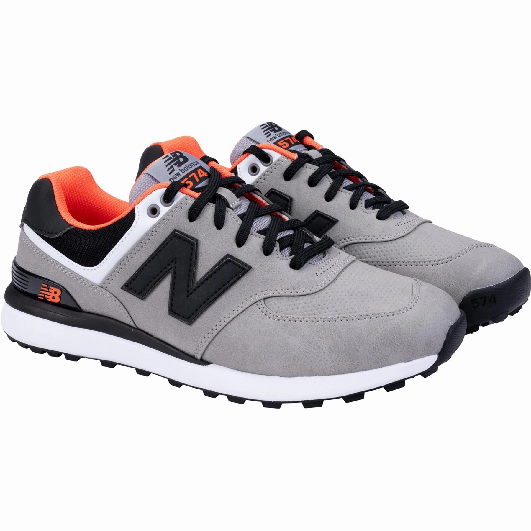 574 Greens v2 Waterproof Spikeless Golf Shoes Grey/Black New Balance Men's Golf Footwear