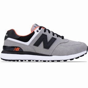 574 Greens v2 Waterproof Spikeless Golf Shoes Grey/Black New Balance men's golf footwear