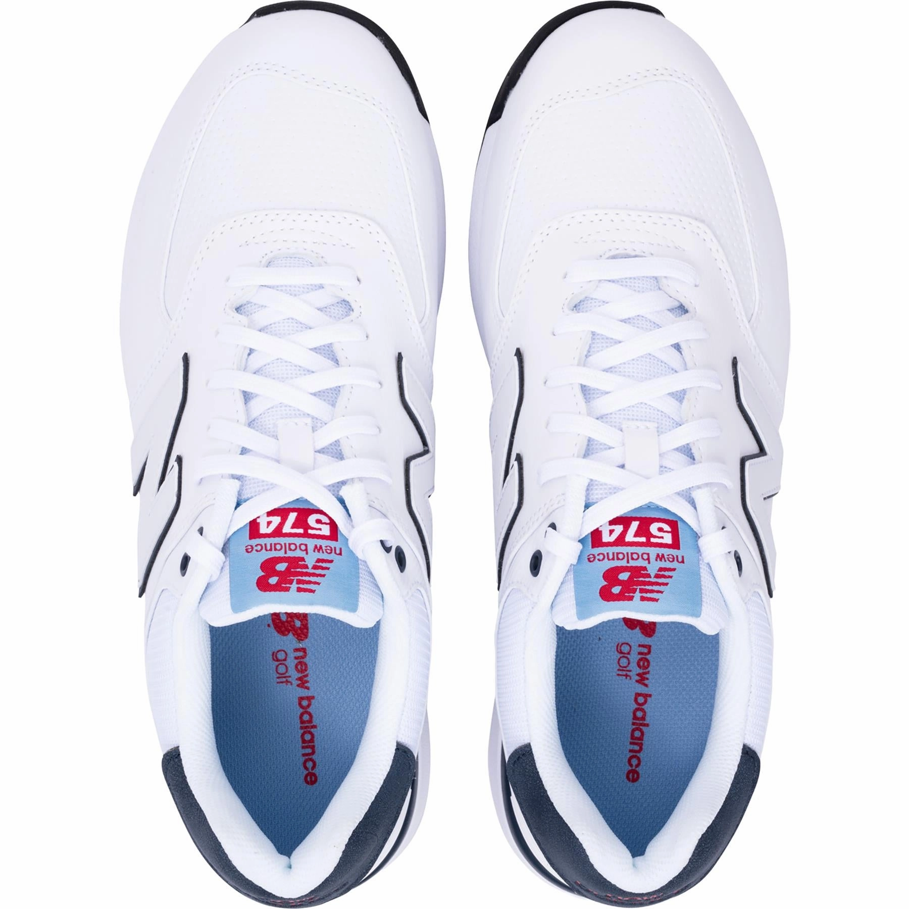 574 Greens v2 Waterproof Spikeless Golf Shoes White/Blue New Balance Men's Golf Footwear
