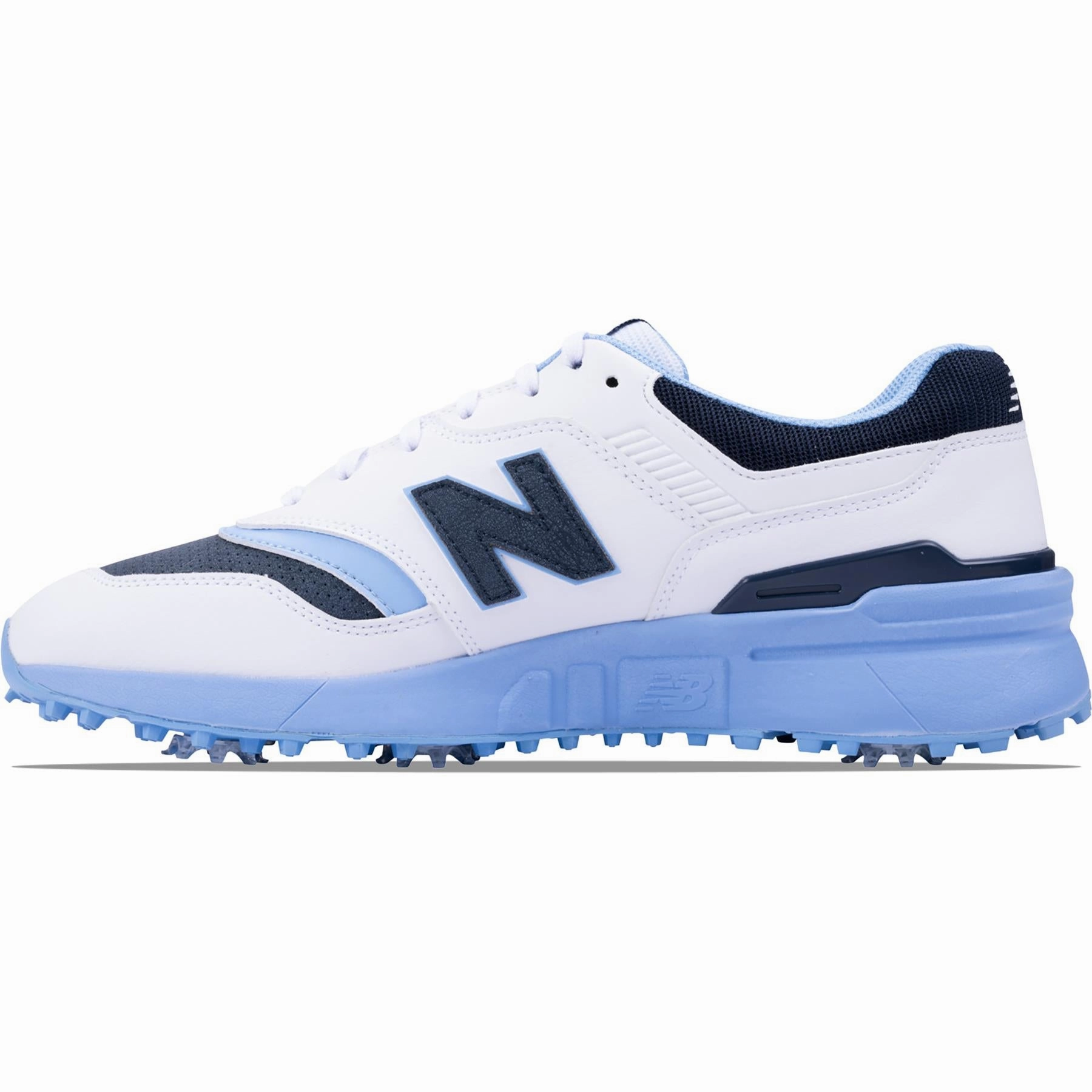 997 Waterproof Spiked Golf Shoes White/Blue New Balance Men's Golf Footwear