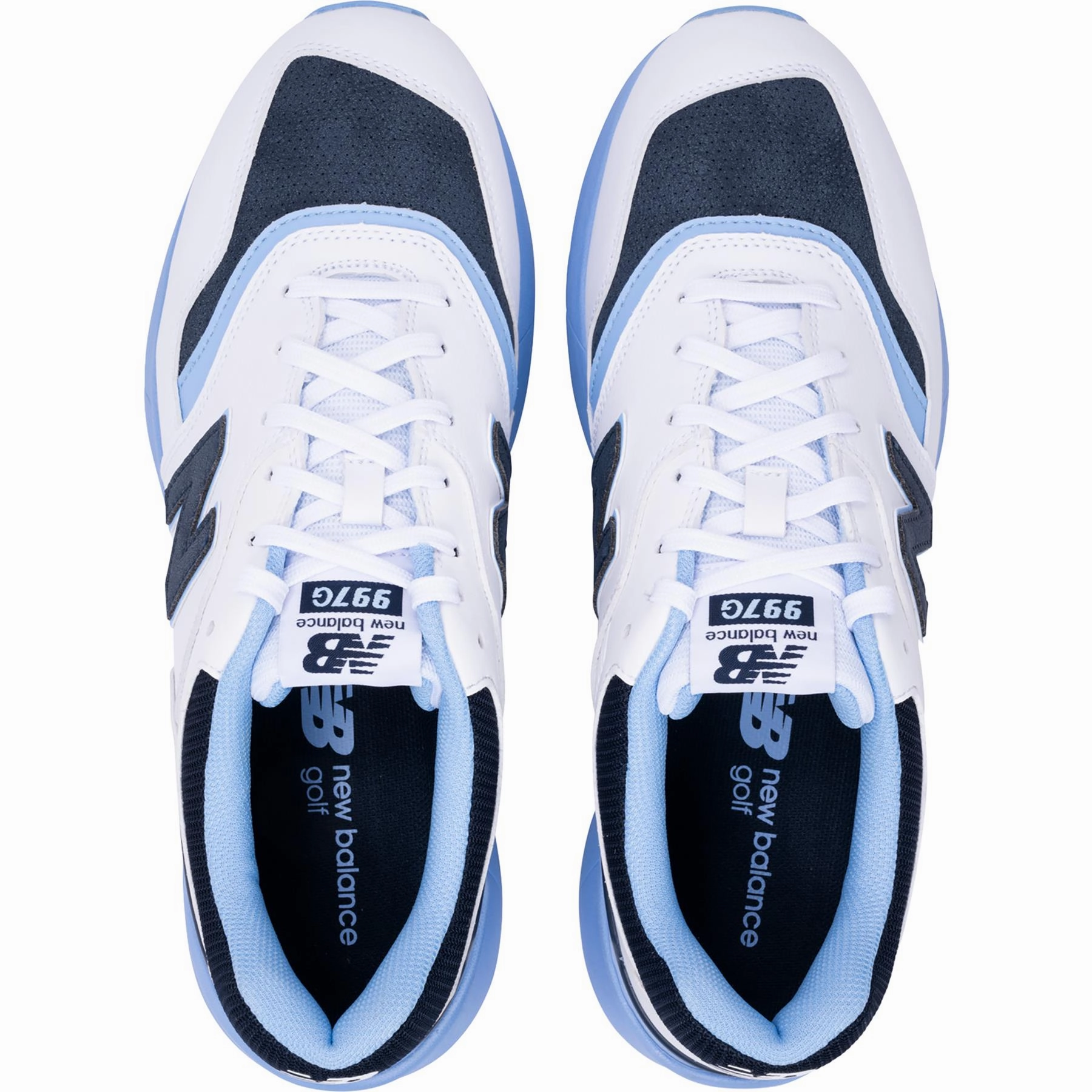 997 Waterproof Spiked Golf Shoes White/Blue New Balance Men's Golf Footwear