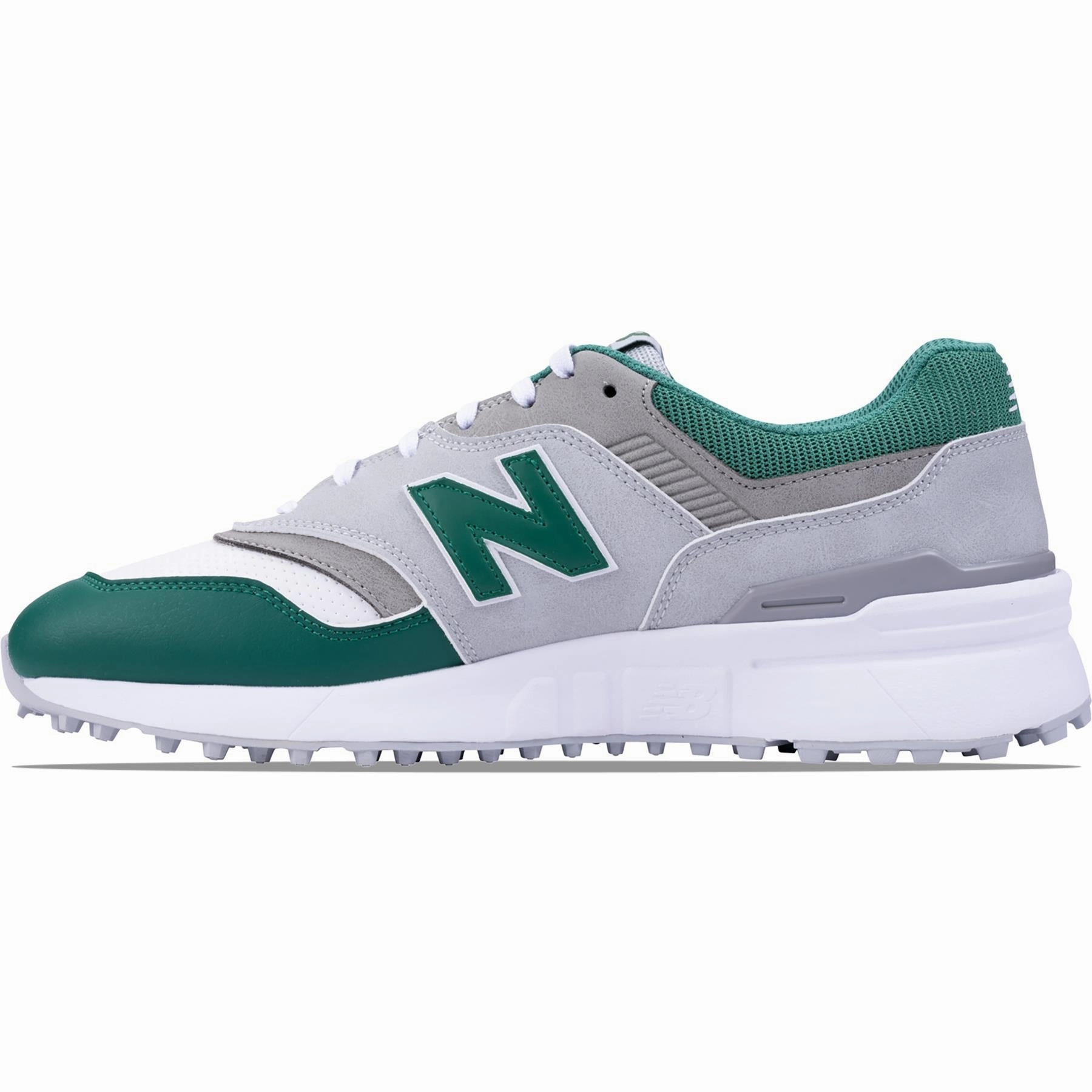 997 Waterproof Spikeless Golf Shoes Grey/Green New Balance Men's Golf Footwear