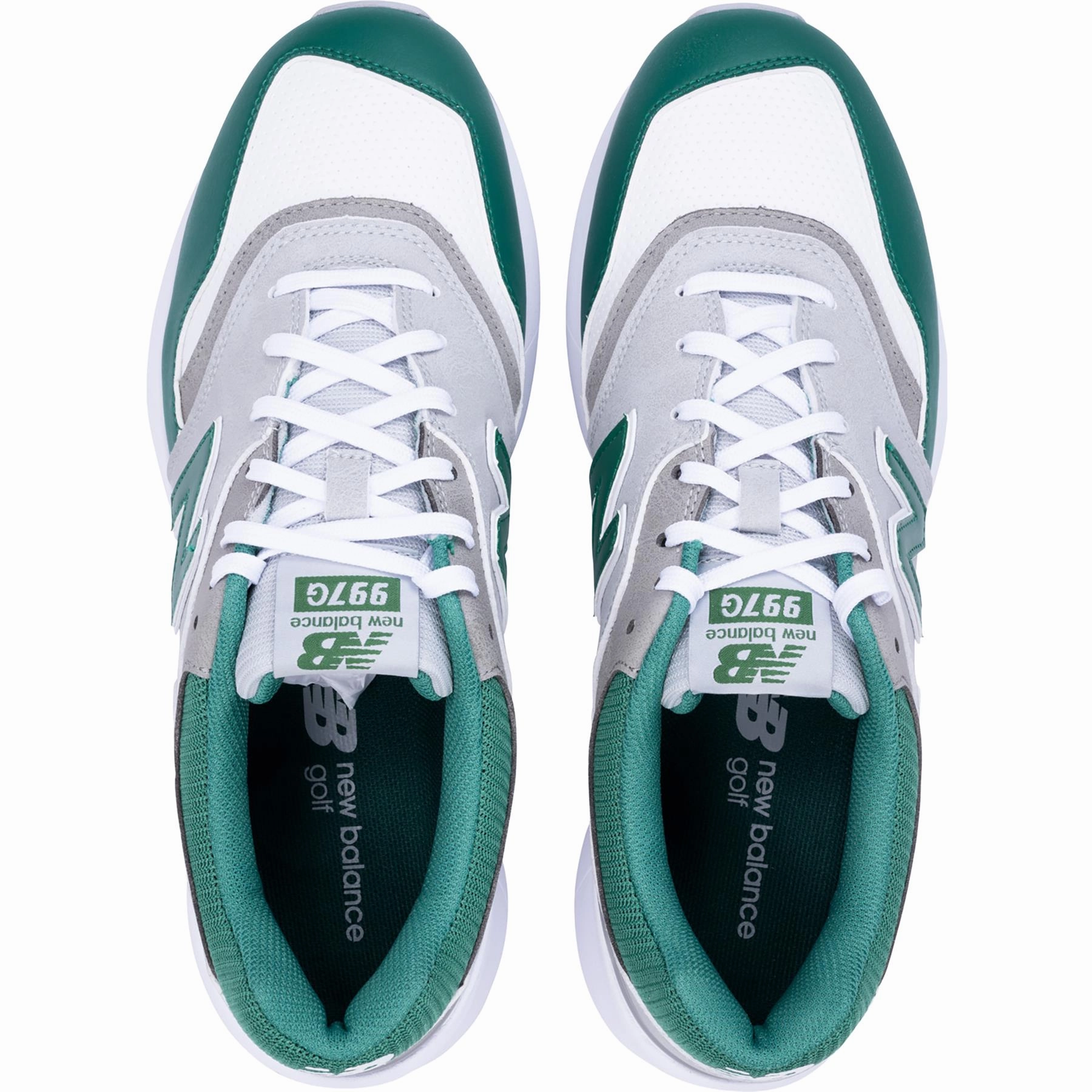 997 Waterproof Spikeless Golf Shoes Grey/Green New Balance Men's Golf Footwear