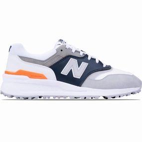 997 Waterproof Spikeless Golf Shoes Grey/White New Balance men's golf footwear
