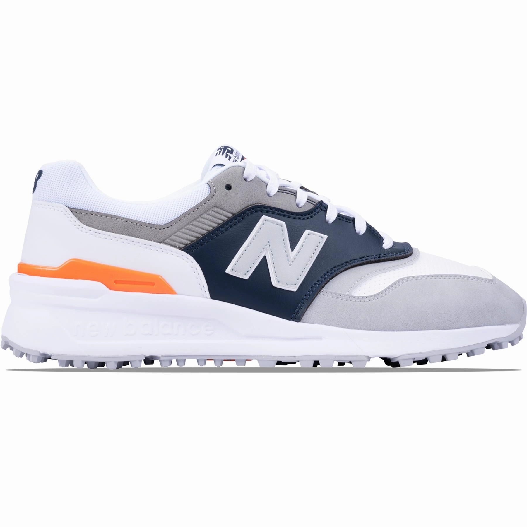 997 Waterproof Spikeless Golf Shoes Grey/White New Balance men's golf footwear