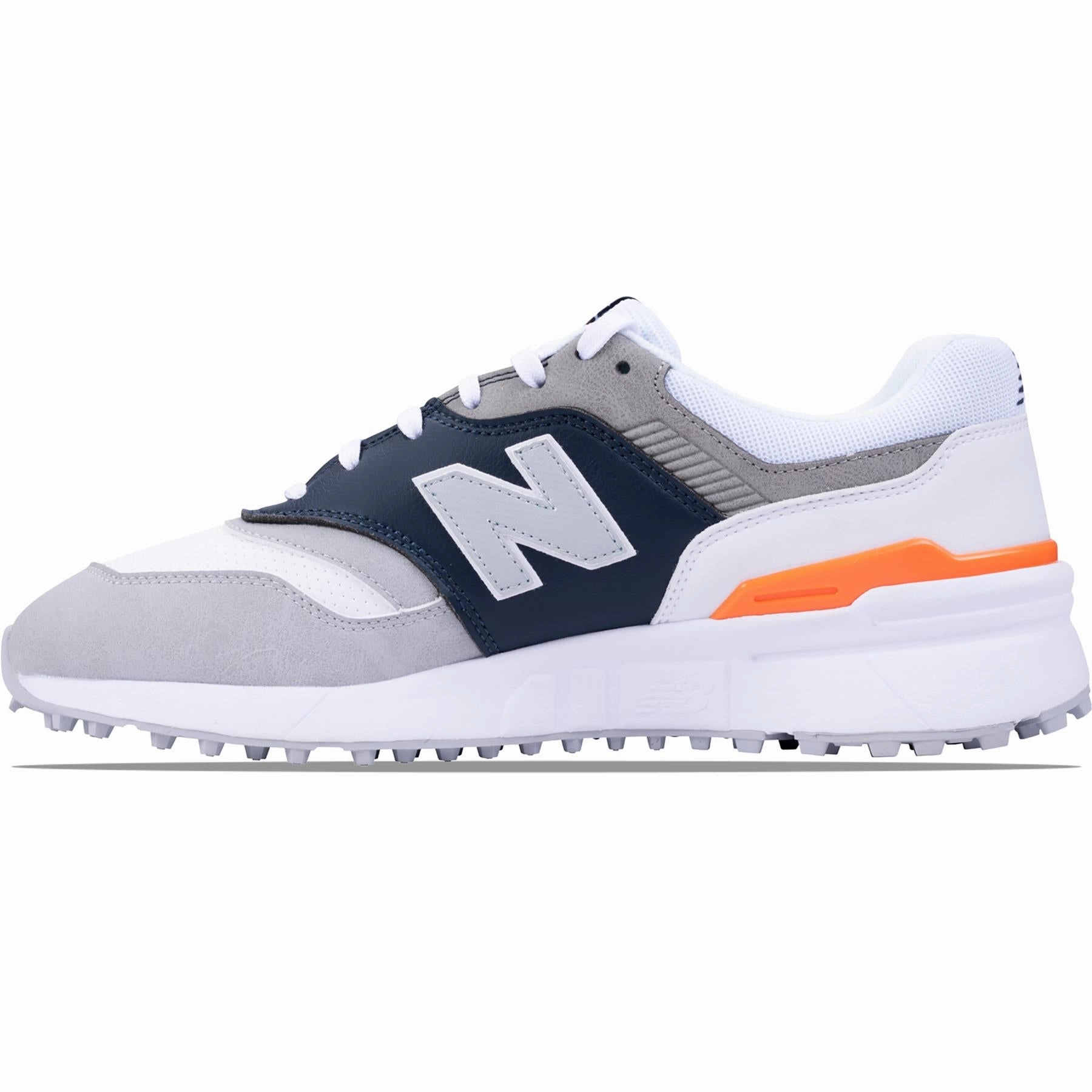 997 Waterproof Spikeless Golf Shoes Grey/White New Balance Men's Golf Footwear