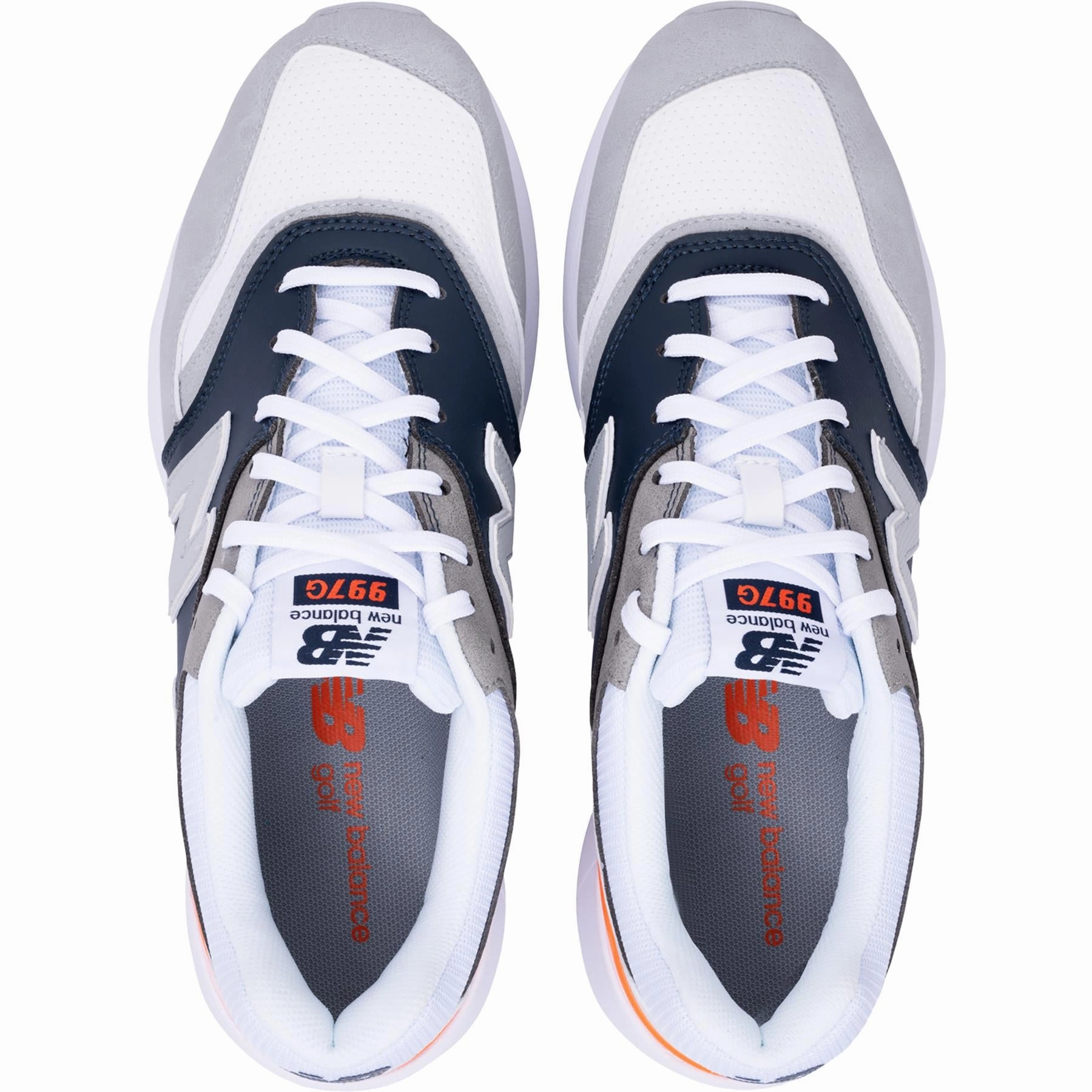 997 Waterproof Spikeless Golf Shoes Grey/White New Balance Men's Golf Footwear