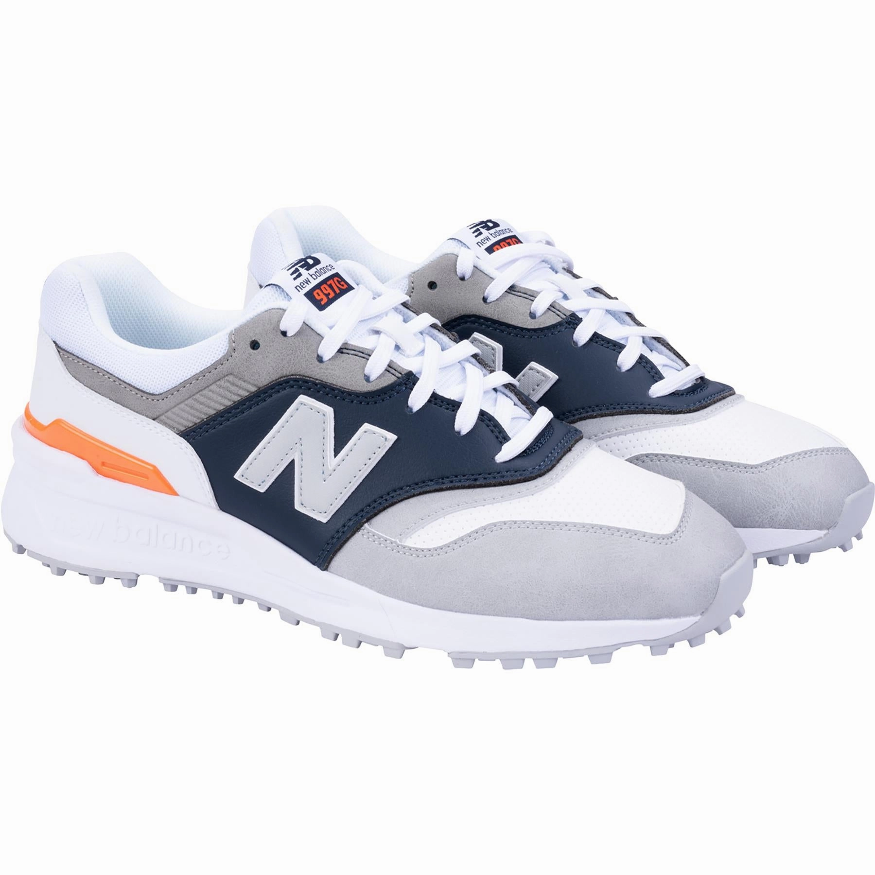 997 Waterproof Spikeless Golf Shoes Grey/White New Balance Men's Golf Footwear