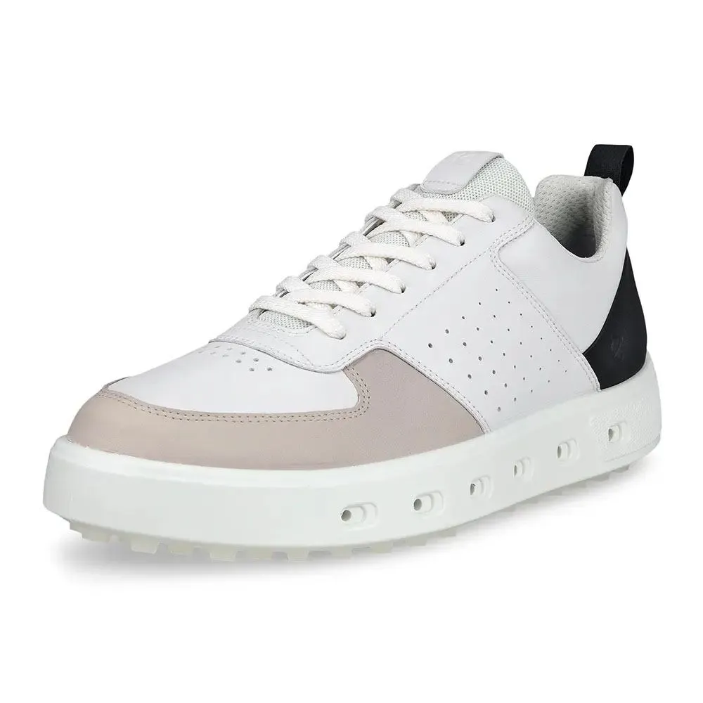 Clean Look Sneakers ECCO Street 720 Spikeless Golf Shoes White/Black/Gravel - SS24 Men
