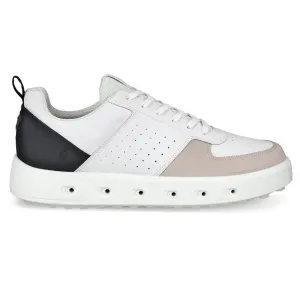 Classic Low-Top Sneakers Active Soles ECCO Street 720 Spikeless Golf Shoes White/Black/Gravel - SS24 Men Padded Comfort Slippers Anti-Slip Shoes