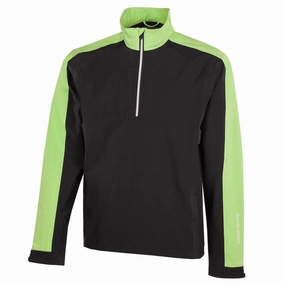 Adam PERTEX Waterproof Jacket Black/Fresh Green Galvin Green men's golf outerwear