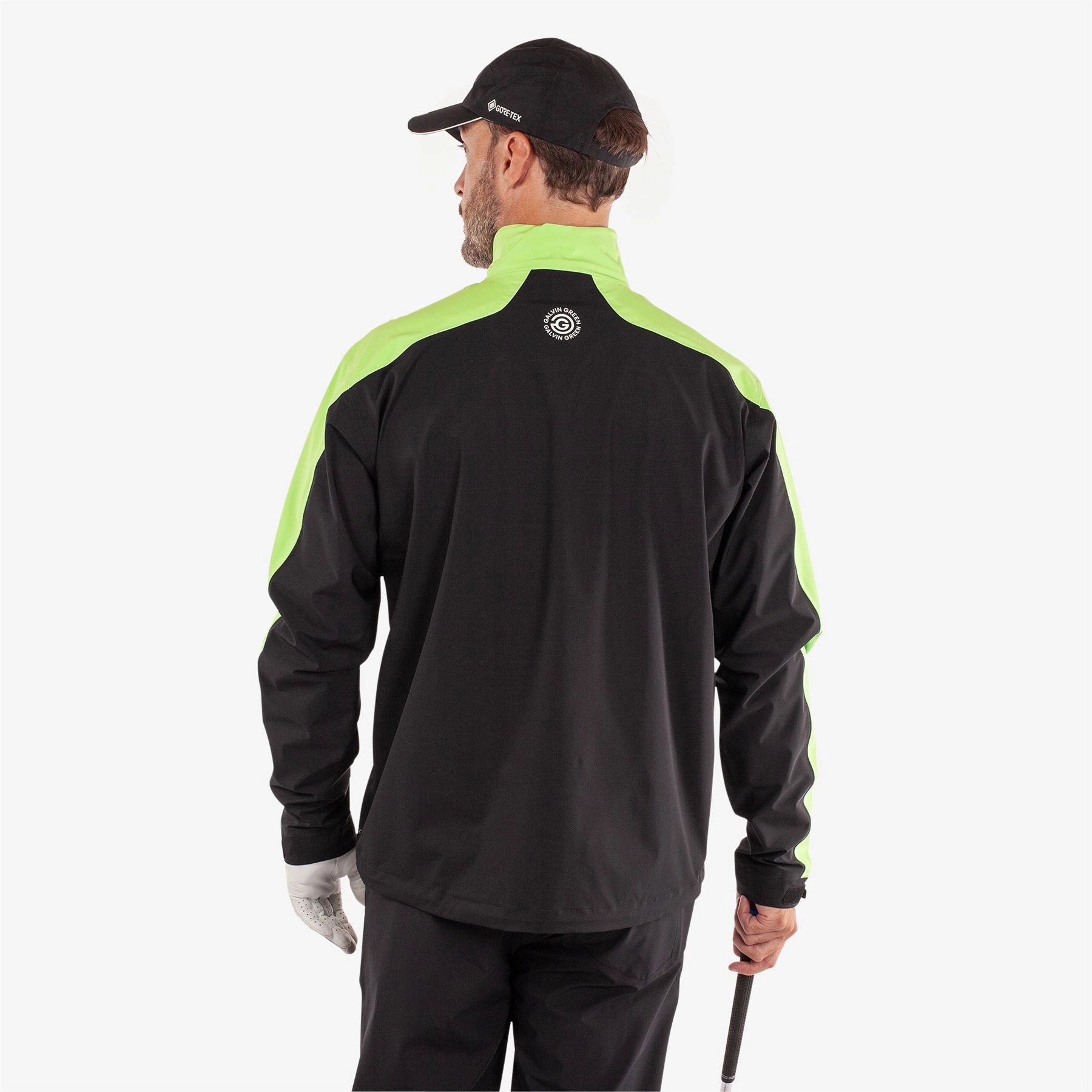 Adam PERTEX Waterproof Jacket Black/Fresh Green Galvin Green Men's Apparel