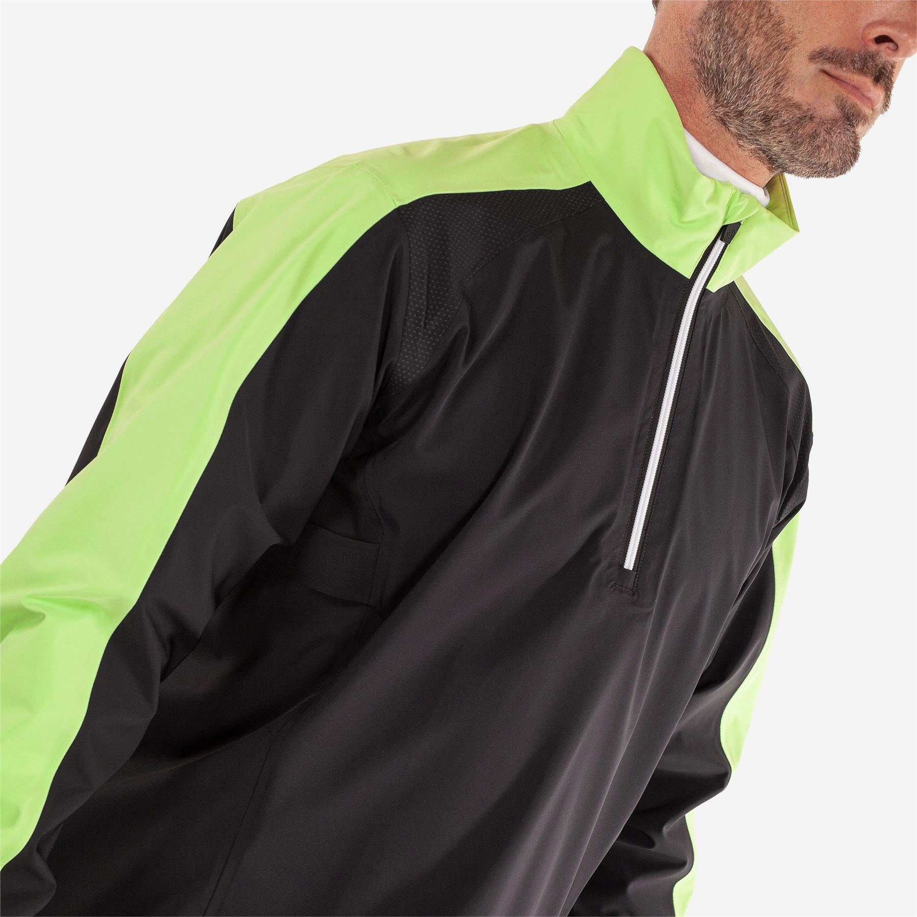 Adam PERTEX Waterproof Jacket Black/Fresh Green Galvin Green Men's Apparel
