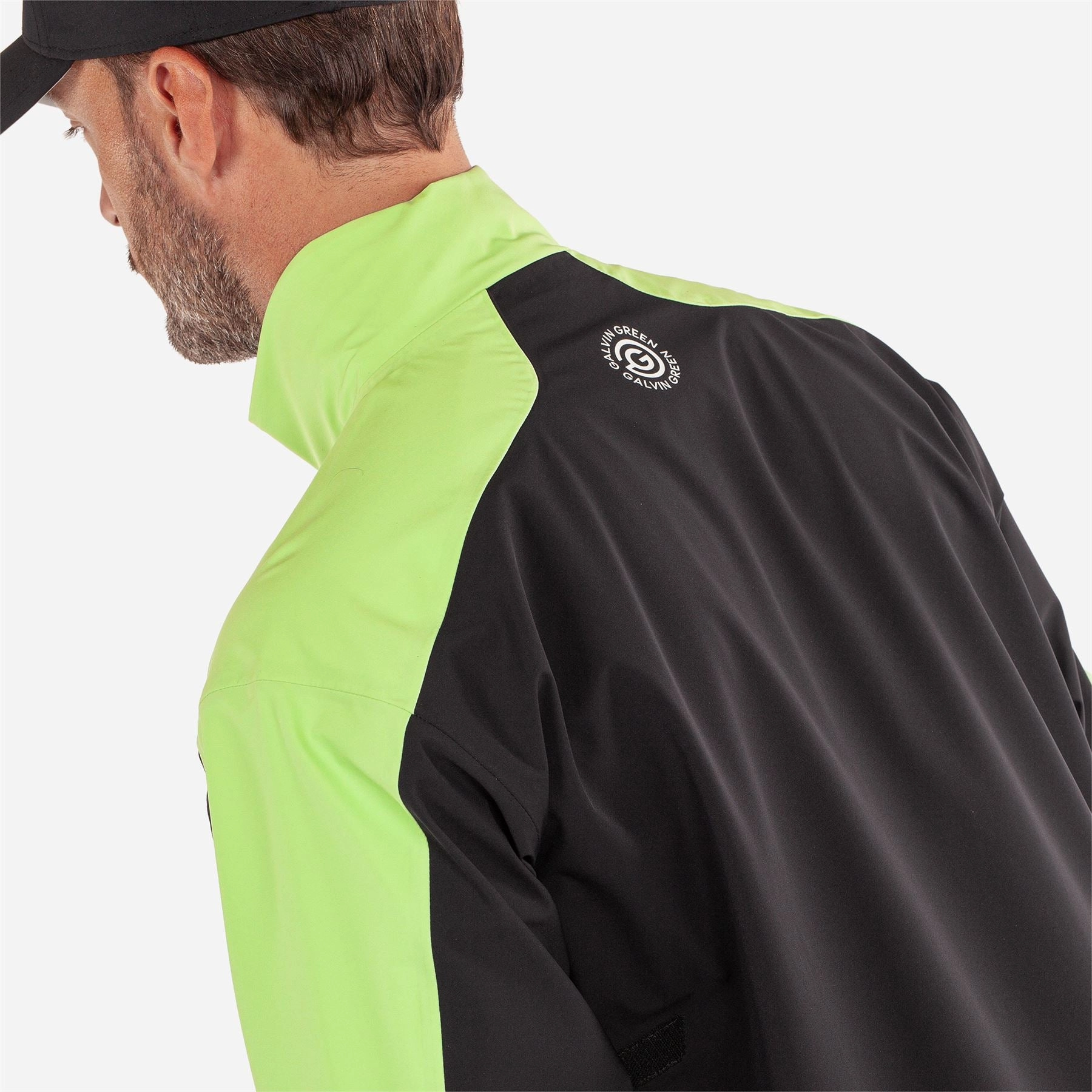 Adam PERTEX Waterproof Jacket Black/Fresh Green Galvin Green Men's Apparel