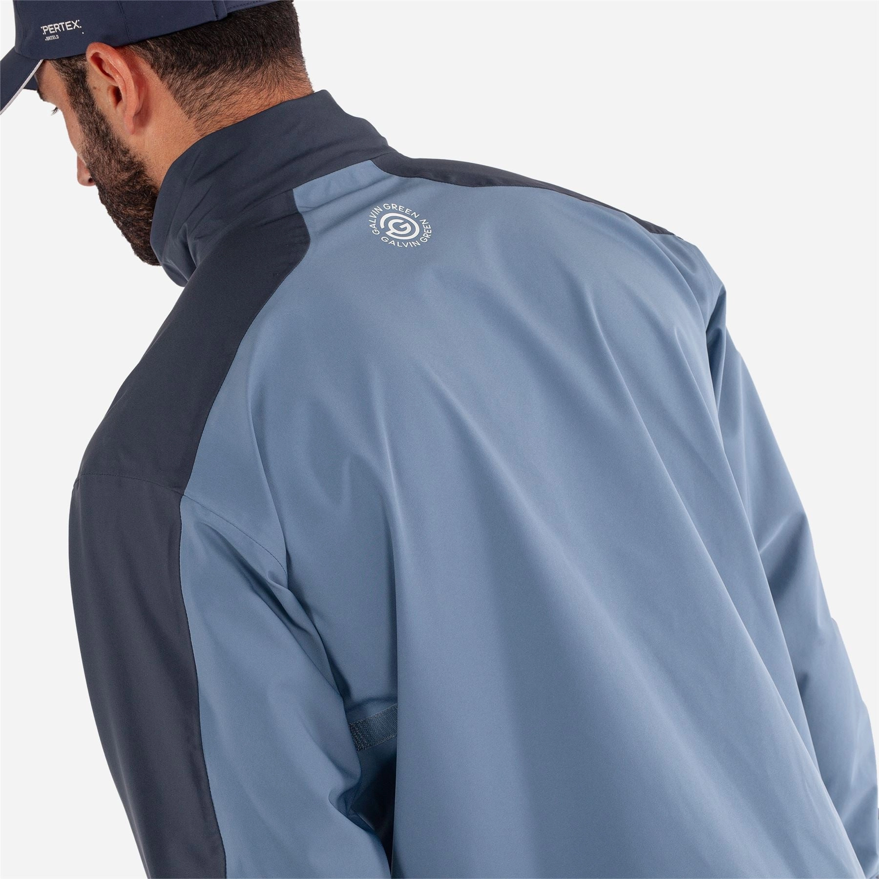 Adam PERTEX Waterproof Jacket Moonlight Blue/Navy Galvin Green Men's Apparel