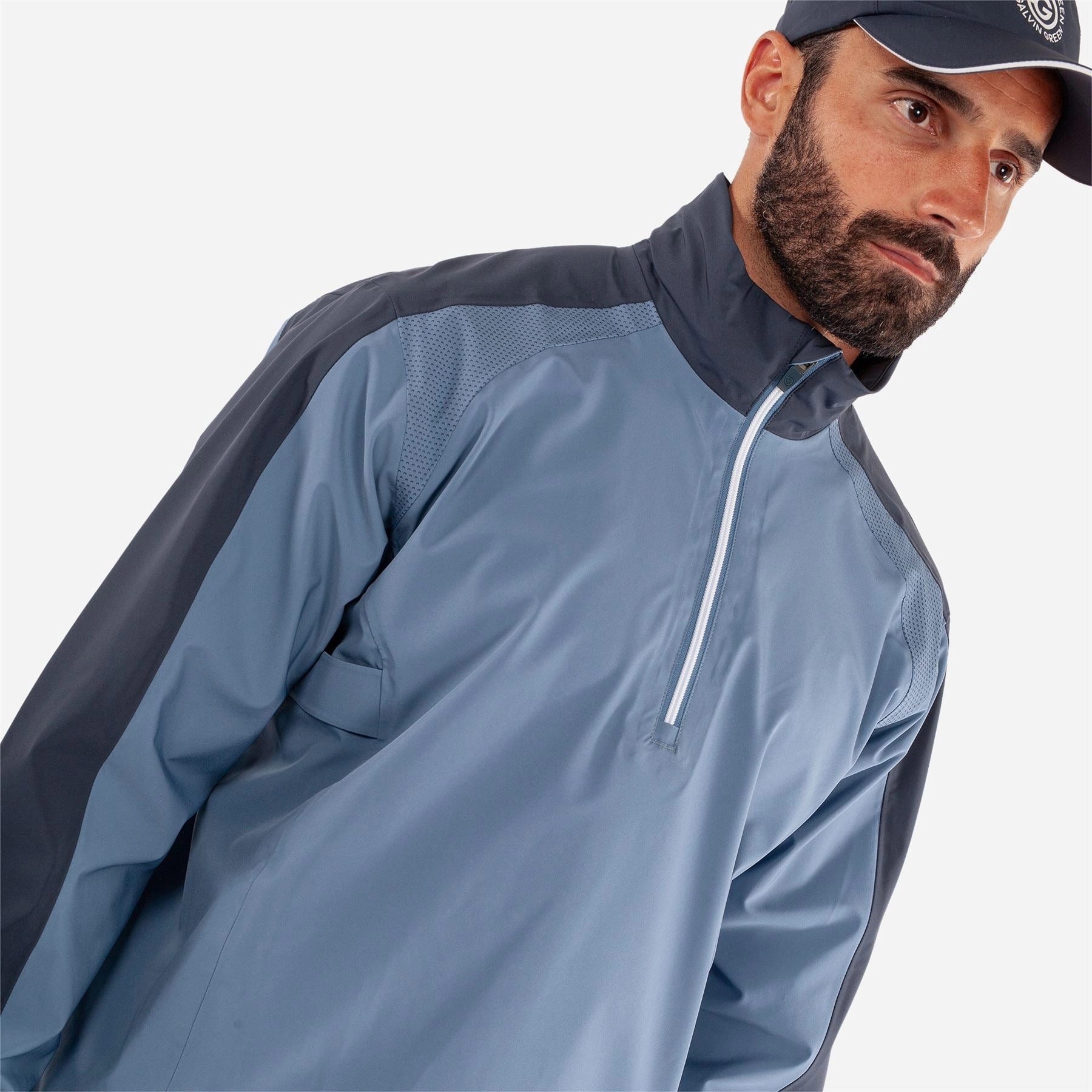 Adam PERTEX Waterproof Jacket Moonlight Blue/Navy Galvin Green Men's Apparel
