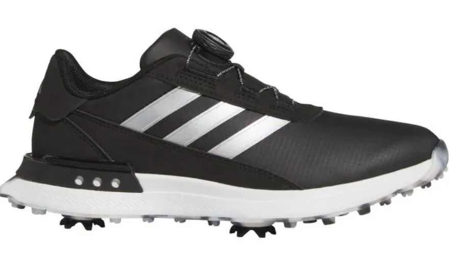 Adidas S2G BOA 24 Golf Shoes in Core Black/Silver Metallic/Wonder Quartz women's Boa golf shoes
