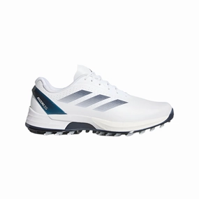 Adidas Adizero ZG Spikeless Golf Shoes - White/Blue Mens spikeless golf shoes