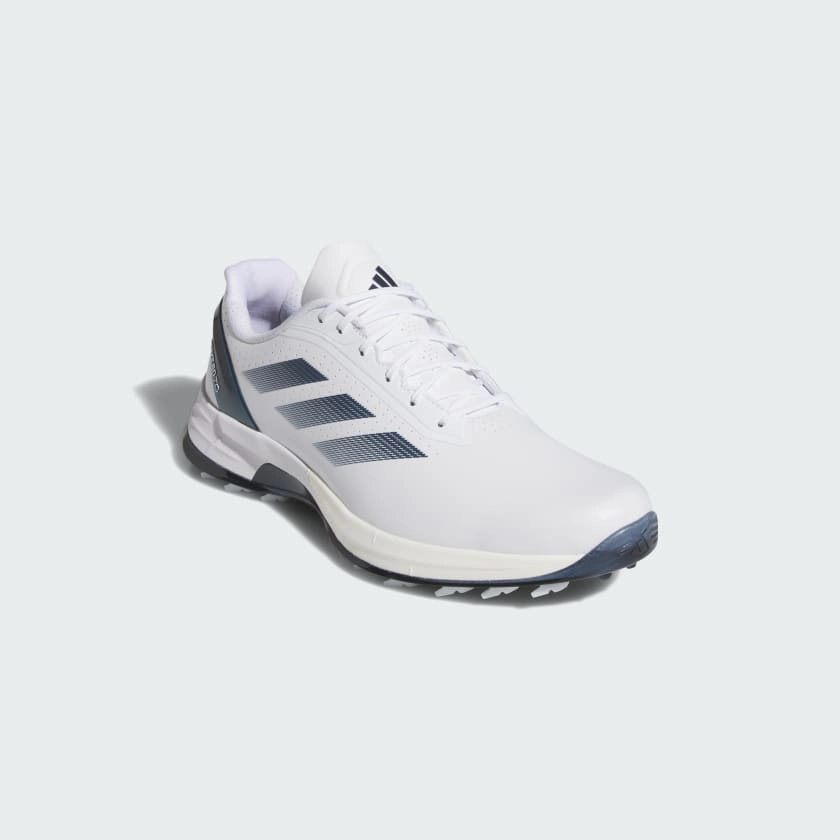 Adidas Adizero ZG Spikeless Golf Shoes - White/Blue Men's Spikeless Golf Shoes