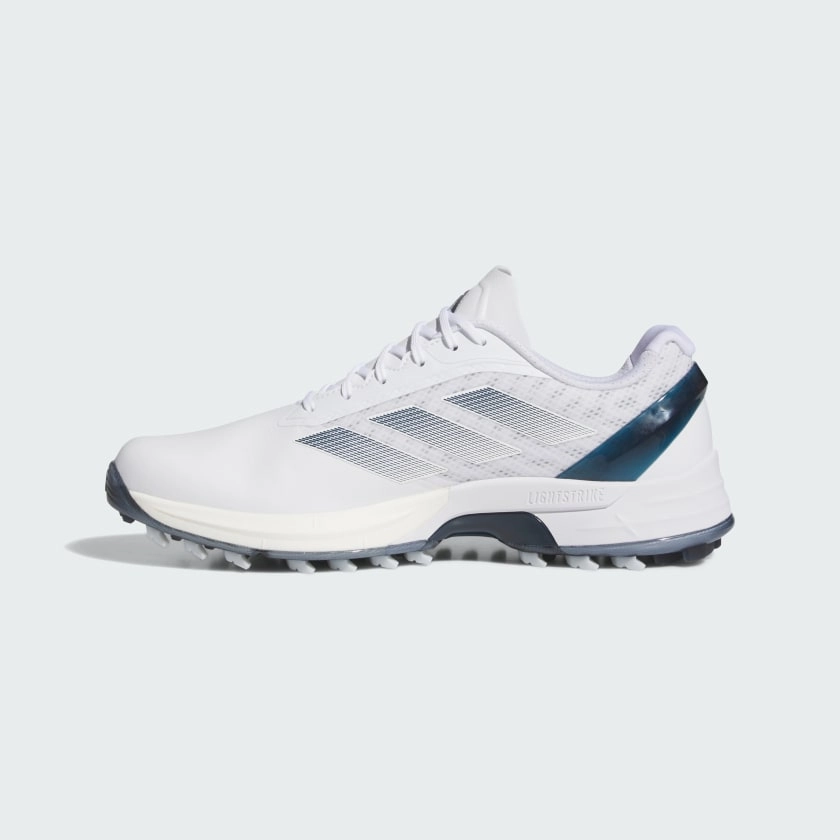 Adidas Adizero ZG Spikeless Golf Shoes - White/Blue Men's Spikeless Golf Shoes