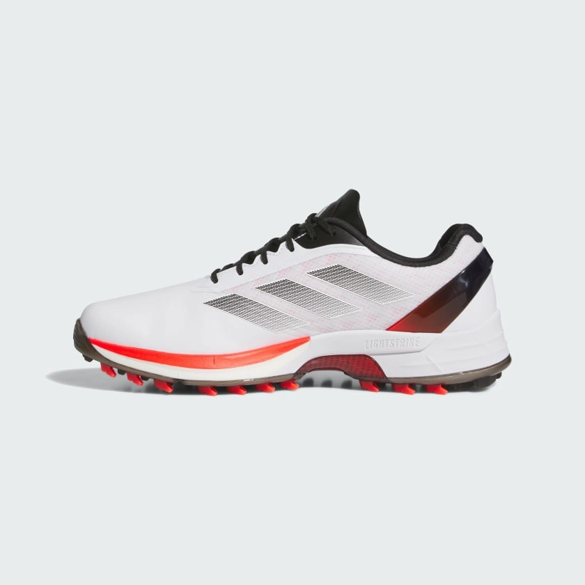 Adidas Adizero ZG Spikeless Golf Shoes - White/Red Men's Spikeless Golf Shoes
