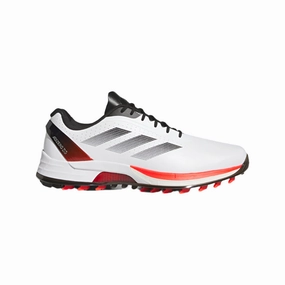 Adidas Adizero ZG Spikeless Golf Shoes - White/Red Mens spikeless golf shoes