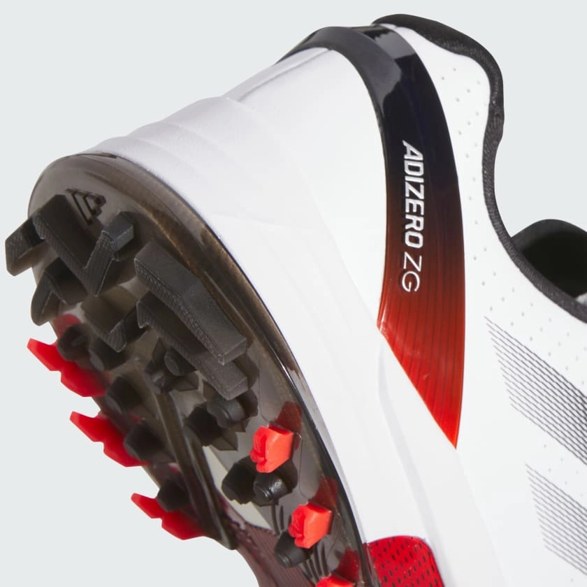 Adidas Adizero ZG Spikeless Golf Shoes - White/Red Men's Spikeless Golf Shoes