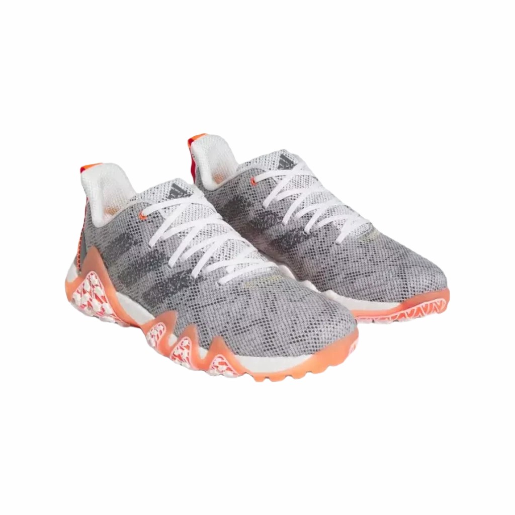 Adidas Codechaos Men's 2022 Spikeless Shoes - Grey/Orange Men's Spikeless Golf Shoes