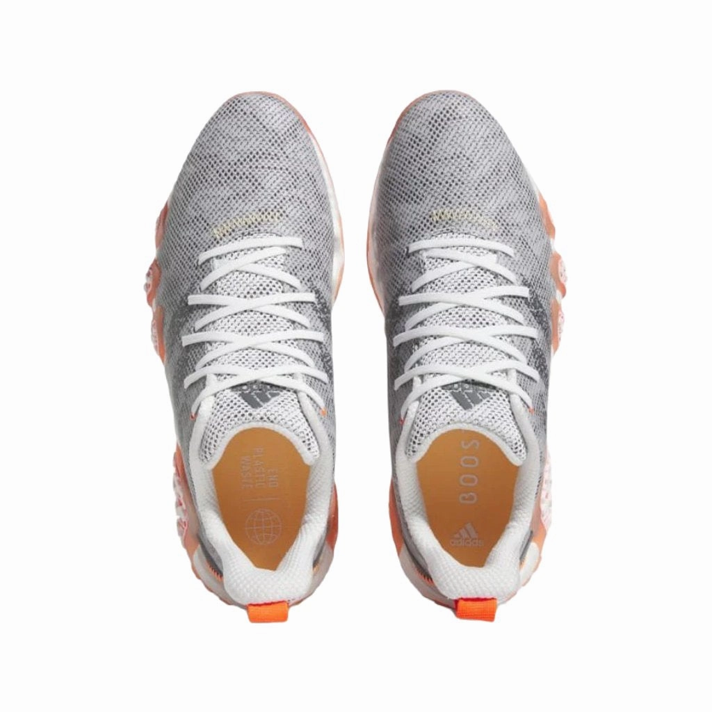 Adidas Codechaos Men's 2022 Spikeless Shoes - Grey/Orange Men's Spikeless Golf Shoes