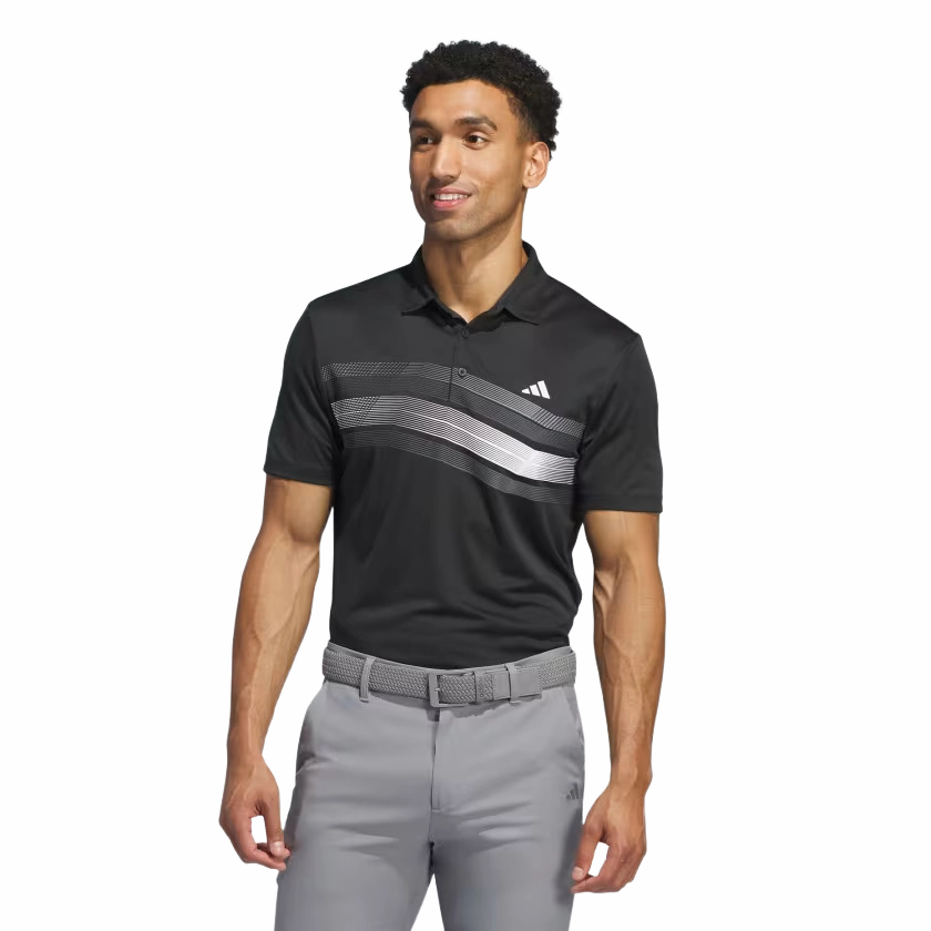 Adidas Core Chest Stripe Polo Shirt - Black Adidas Men's Performance Gear