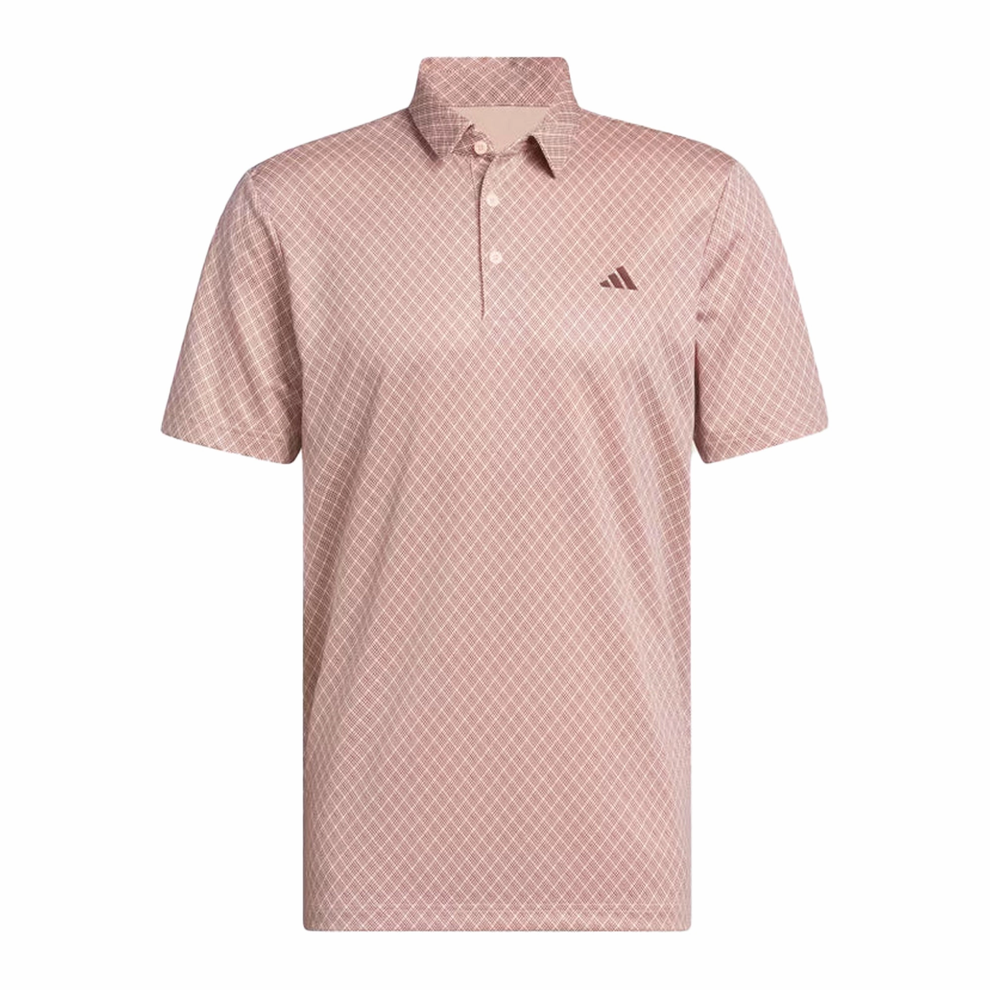 Adidas Core Print Mens Polo - Powder Coral/Aurora Ruby Adidas performance gear for men