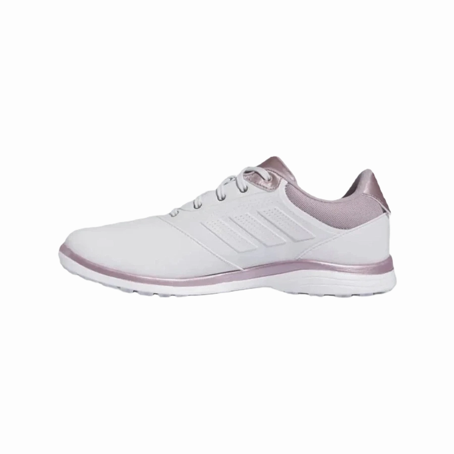 Adidas Ladies Alphaflex 24 Spikeless Golf Shoes - White/Pink Women's spikeless golf shoes collection