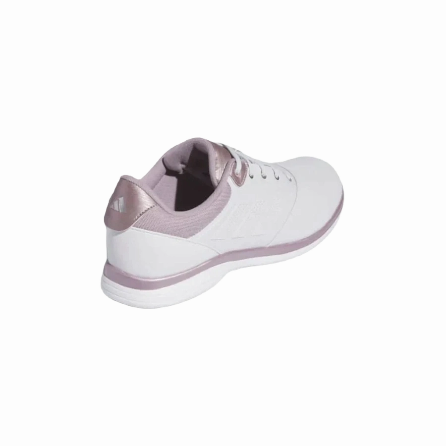 Adidas Ladies Alphaflex 24 Spikeless Golf Shoes - White/Pink Women's Spikeless Golf Shoes