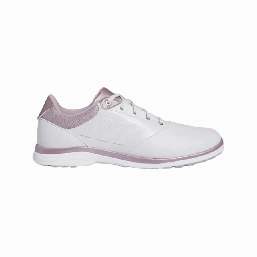 Adidas Ladies Alphaflex 24 Spikeless Golf Shoes - White/Pink Women's Spikeless Golf Shoes