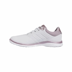 Adidas Ladies Alphaflex 24 Spikeless Golf Shoes - White/Pink Women's spikeless golf shoes collection